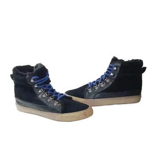 American Eagle Outfitters Black Suede Lace Up Fur Lined Sneakers Ankle Boots Sz9